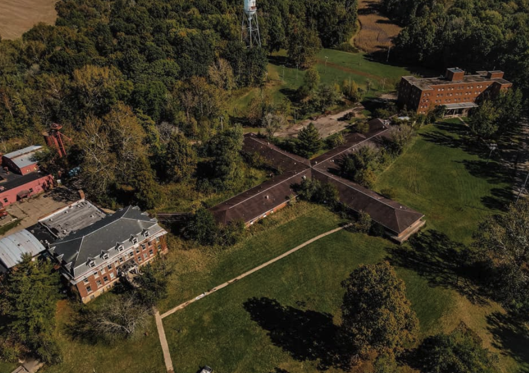 Aerial photo of the historic Indiana Sanatorium